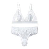 Bra Set Women Lace Thongs Lingerie Underwear Bralette Push Up Tube Tops Bras Panties Suit For Lady 1 Set Mart Lion white S S