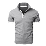 Sportswear Men's Polo Shirt Short-sleeved Polo T Shirt Summer Slim Outdoor Shirt Mart Lion Gray S 
