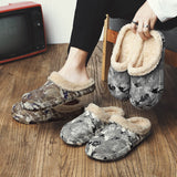 Men's Slippers Winter Warm Furry Slippers Waterproof Indoor Home Cotton Shoes Fur Loafers Casual Plush Winter House Footwear Mart Lion   