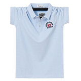 Men's Clothing Top Grade Designer Logo Summer Men's Polo Shirts with Short Sleeve Turn Down Collar Casual Tops Mart Lion Sky blue M 