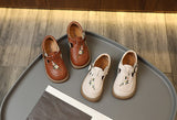 Toddler Girl&#39;s Mary Janes Embroidery Flower Vintage Kids Autumn Flat Shoes 21-30 Beige Khaki Light Comfy Stylish Children Shoe  MartLion