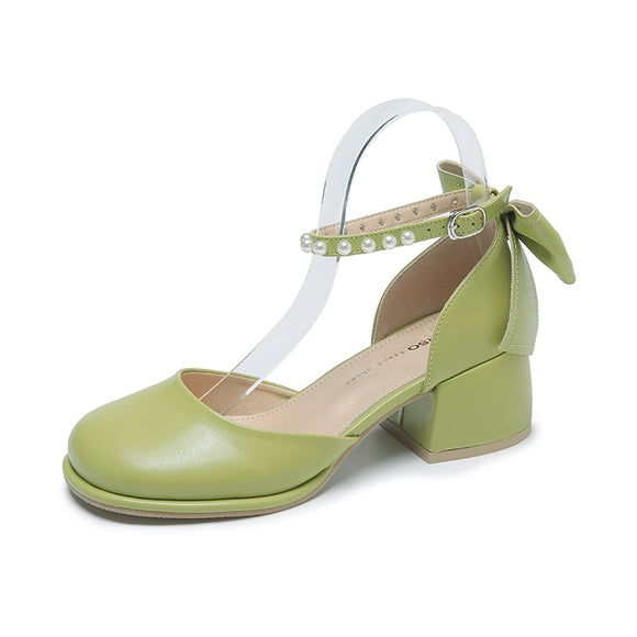 Women's Heels Mary Janes Shoes Lolita Summer Girls Butterfly Party Green Luxury Trend High Heel Kawaii Elegant Mart Lion - Mart Lion