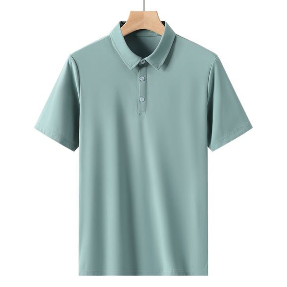 Summer Oversized T Shirt Men's Loose Thin Short Sleeve Slim T-shirt Turn-Down Collar Casual top Mart Lion   