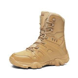 Men's Ankle Boots Lightweight Tactical Military Special Force Waterproof Leather Desert Work Shoes Combat Army Mart Lion 867 Beige 39 
