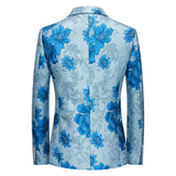 Green Suit Jacket Men's Designer Blazer Elegant Floral Embroidery Wedding Dress Stage Clothes Singers Party Homme