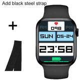 IWO Smart Watch Men's Women Bluetooth Call Sports Smartwatch X8max Heart Rate Sleep Monitor Fitness Tracker For Huawei Iphone Mart Lion BK add Black steel China 