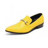 Summer pattern Men's Shoes Pointed Calf Office Dress Crocodile print Luxury Wedding Mart Lion Yellow 43 China