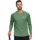 Men's UPF 50+ Rash Guard T-Shirt Athletic Crewneck Sweatshirt Long Sleeve Fishing Hiking Workout Outdoor Pullover Mart Lion   