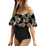 Sweet Ruffles Bikini For Women One Pieces Swimwear Print Lady Beachwear Female Swimsuit Mart Lion 03 S 