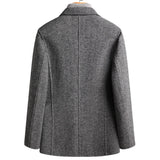 Handmade Double-Sided Wool Men's Suit Herringbone Wool Suit Casual Suit Coat Mart Lion   