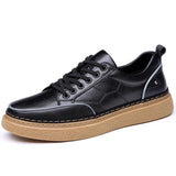 Luxury Men's Shoes Male Sneakers Genuine Leather Breathable Walking Tennis Shoes Zapatos De Hombre Casual Shoes Mart Lion Black 38 