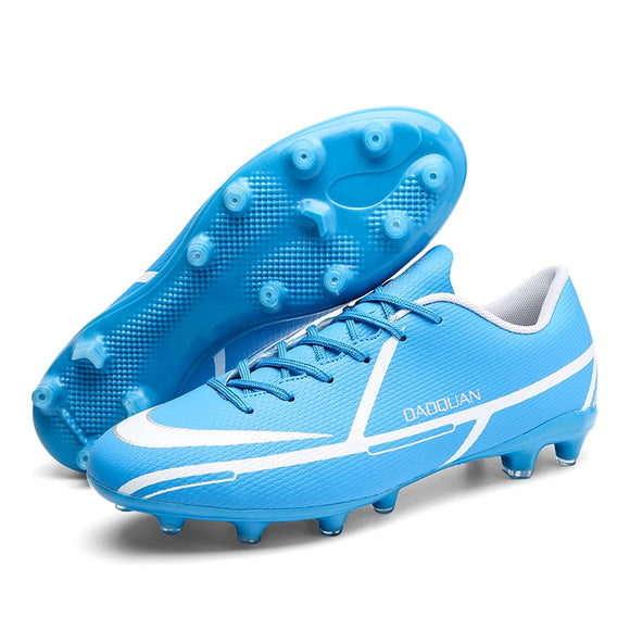 Men's Soccer Shoes Indoor Soccer Boots Outdoor Breathable Football Field Tf Fg Grass Training Sport Footwear Mart Lion Blue cd Eur 32 
