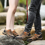 Hiking Shoes Men's Women Mesh Sneakers Breathable Lace Up Casual Female Black Mountain Shoes Boy Autumn Summer Brown Mart Lion   