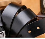 Genuine Leather Men's Belt Alloy Pin Buckle Luxury Brand Designer Waist Jeans Belts Casual Cummerbunds Ceinture Homme Mart Lion   