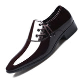 Classic Dress Shoes Elegant Formal Wedding Men Slip on Office Oxford Black Brown Mart Lion brown 38 