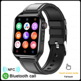 Smart Watch Men's Screen Always Display The Time Bluetooth Call IP68 Waterproof Women For Huawei Mart Lion Leather Black  