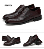 Vintage Mesh Men's Oxford Shoes Genuine Leather Lace Up Dress British Style Pointed Toe Wedding Mart Lion   