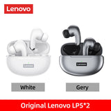 Original Lenovo LP5 Wireless Bluetooth Earbuds HiFi Earphone With Mic Headphones Waterproof Mart Lion White and Gray FC China 