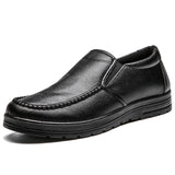 Genuine Leather Shoes Men's Loafers Soft Men's Shoes Flat Casual Footwear Male Shoes A2707 Mart Lion Black 6.5 