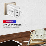  PD 20W Usb C Charger For Iphone 12 13 Pro Xiaomi Fast Quick Charge Dual Type-C PD USB Charger For QC 3.0 Mobile Phones Adapter Mart Lion - Mart Lion