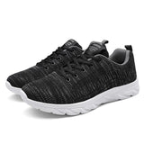 Men's Leather Walking Jogging Sneakers Running Sport Shoes Black Lightweight Athletic Trainers Breathable Mart Lion   