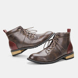  American Style Men's Boots Retro Brand Ankle Leather Mart Lion - Mart Lion