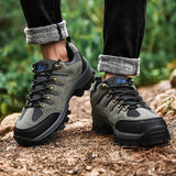 Suede Leather Casual Hiking Shoes Durable Outdoor Sport Men's Climbing Sneaker Women Trekking Hunting Shoes Warm