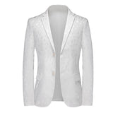Men's Clothing Blaser Slim Masculino Wedding Party Dress Suits Jacket Homme Luxury Korean Blazer Hombre Elegante Moderno Mart Lion 9960-White Asian Size M 