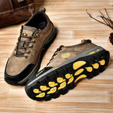 Leather Hiking Shoes Autumn Wear-resistant Outdoor Sport Men's Lace-Up Climbing Trekking Hunting Sneakers Mart Lion   