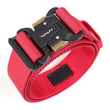Men's Tactical Outdoor Belt Quick Release Magnetic Buckle Military Equipment Combat Canvas Belts Mart Lion Red China 120cm