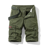 Men's Loose Cotton Cargo Shorts Summer Thin Breathable Soft Shorts Multi Pocket Zipper Pants