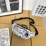 Men's Waist Bag Casual Canvas Boy Fanny Pack Male Leisure Chest Bags Trendy Shoulder Chest Phone Purse Mart Lion   
