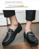 Leather Shoes Men's Loafers Black Blue Design Casual Moccasin Mart Lion   