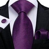 DiBanGu Pink Solid Silk Ties for Men's Pocket Square Cufflinks  Accessories 8cm Necktie Set Mart Lion N-7817  