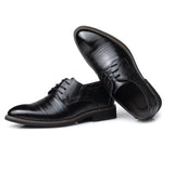  Mature men's soft leather shoes wedding dress Middle-aged Pointed toe dad Working shoes Mart Lion - Mart Lion