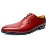 Spring and Autumn Vintage High Quality Genuine Leather Elegant Stylish Designer Classic Formal Business Man Shoes Daily Lace-up  MartLion