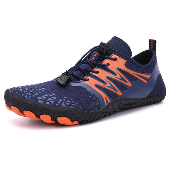 Indoor fitness shoes men's and women treadmill mute five-finger training beach wading quick-drying sneakers Mart Lion BLUE ORANGE 36 