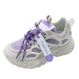 Girls Sneakers Children Shoes Breathable Mesh Light Sport Thick Bottom Tennis Running Shoes Girl Grey Kids Zapatilla Mart Lion purple 26 