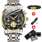 Men Watches Classic Roman Scale Dial Luxury Wrist Watch Quartz Waterproof Luminous Male reloj Mart Lion gold-black China 