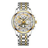Men's Watch Stainless Steel Quartz Wristwatch Clock Men Casual waterproof watches  reloj mujer Mart Lion SilverGold  