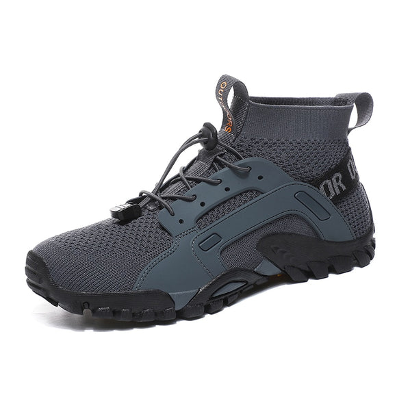 Mesh Breathable Hiking Shoes Men's Sneakers Outdoor Trail Trekking Mountain Climbing Sports Summer Mart Lion Grey 6.5 