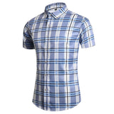 Men's Summer Shirt Vintage Chamise Homme Classique Formal Workwear Wedding Dress Checked Shirt Men's Blusa Masculina Luxo Mart Lion   