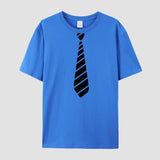 Men's Tee Top Graphic Tie T-Shirt Oversized Cotton Short Sleeve Summer  T Shirts Casual Mart Lion royal blue XS 