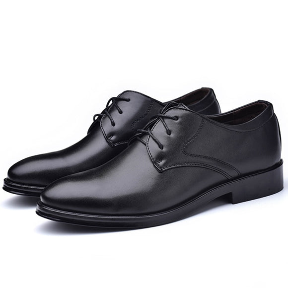 Man's Shoes Formal Black Leather Lace Up Oxfords Wedding Party Office Casual Mart Lion Black 38 China
