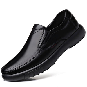 Men Handmade Shoes Genuine Leather Plush Warm Soft Anti-slip Rubber Work Loafers Casual Leather Mart Lion   
