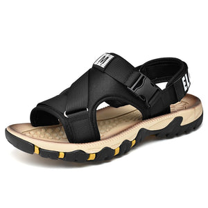 Summer Beach Sandals Men's Open Toe Outdoor Shoes Rubber Designer Non-slip Mart Lion Black 39 