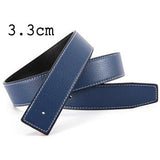 3.3cm 3.7cm Smooth Buckle belt without Buckle Real Genuine Leather Belt Body No Buckle Cowskin Belts Black Brown Blue White Red Mart Lion 3.3cm Blue China 105cm