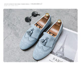 Loafers Men's Shoes Faux Suede Solid Color Casual Wedding Party Classic Fringe Brogue Hollow Dress Mart Lion   