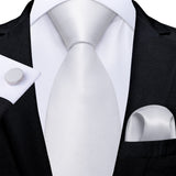  DiBanGu Pink Solid Silk Ties for Men's Pocket Square Cufflinks  Accessories 8cm Necktie Set Mart Lion - Mart Lion