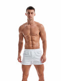 Men's Cotton Sleep Bottoms Lounge Home Pajama Shorts Elastic Waist Breathable Solid Underwear Boxers Jogger Sport Shorts